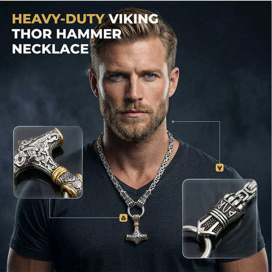 ⚡ 50 % ZĽAVA 🔥 Vikingský náhrdelník s Thorovým kladivom