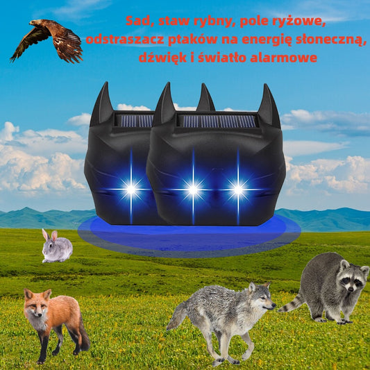 【🔥Oferta ograniczona czasowo🔥】Sad, staw rybny, pole ryżowe, odstraszacz ptaków na energię słoneczną, dźwięk i światło alarmowe