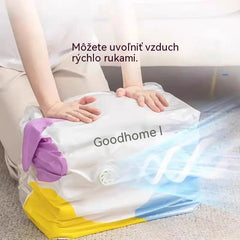 【5-dielna sada】 Veľkokapacitné stlačiteľné vákuové úložné vrecká: Nepotrebujú pumpičku, sú nepriepustné, ideálne na úsporu miesta v kufri a doma