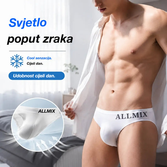 【Pakiranje od 5 komada】 【M-2XL】Nove muške bešavne gaćice niskog struka od ledeno svile - 【50-90 kg】