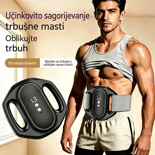 Masažer za sagorijevanje masti na trbuhu - Podesivi električni pojas za jačanje mišića i uklanjanje pivskog trbuha
