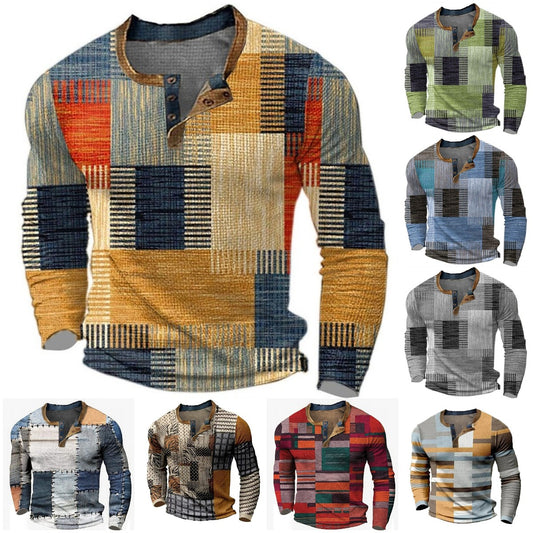 【🔥Oferta ograniczona czasowo🔥】Męska koszulka polo z długim rękawem i nadrukiem Koszulka polo z długim rękawem【S-4XL】