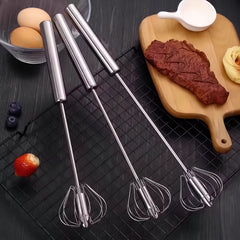 21€【 Conjunto de 2 piezas】Batidor de huevos semiautomático de acero inoxidable