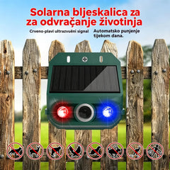 【30% popusta】🔥Ultrazvučni repelent za životinje na solarni pogon, vanjski repelent za ptice, s trepćućim infracrvenim svjetlom i crvenim/plavim LED svjetlom