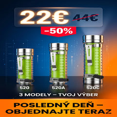 👍👍 Kompaktné LED svietidlo – USB-C rýchle nabíjanie, bočné svetlo, výdrž na dni. 22€ namiesto 44€.