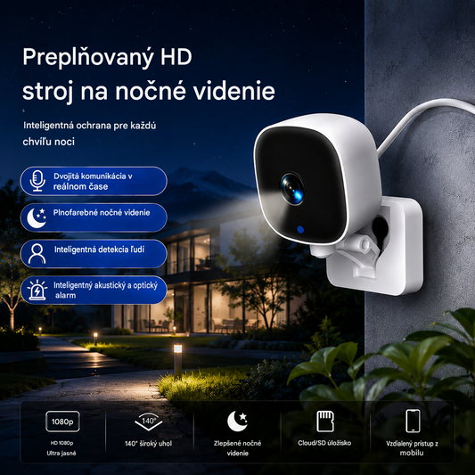 🔥Kamera s vysokým rozlíšením a inteligentným monitorovacím systémom pre domácnosť s funkciou diaľkového bezdrôtového Wi-Fi pripojenia, infračerveného nočného videnia a obojsmerného zvuku.
