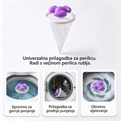 🌀6 komada ✨ Plutajući filter za perilicu rublja – Hvata vlakna, kosu i dlaku kućnih ljubimaca u svakom pranju 🧺