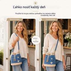 Tkaná džínsová taška v bohémskom štýle, ktorá doplní všetky vaše outfity ✨