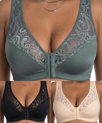 💕 Zadnji dan - 50% popusta【Set od 3 dijela】【L-4XL】😍 Push-up grudnjak s žicom za veće veličine, prozračni, bešavni dizajn s kopčanjem sprijeda, plaćanje pouzećem