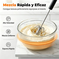 22€【 Conjunto de 2 piezas】Batidor de huevos semiautomático de acero inoxidable