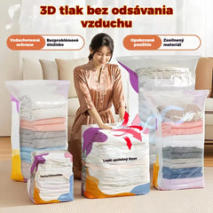 🧳【5-dielna sada】💨 Veľké, stlačiteľné vákuové úložné vrecko: nevyžaduje pumpičku, je nepriepustné a ideálne na úsporu miesta v kufri a doma ✈️