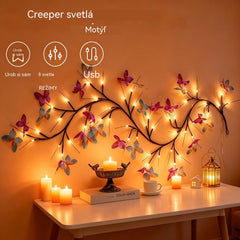 ✨ Flexibilné LED svetlá v tvare popínavej vetvy s motýľmi – vytvorte vo svojom domove čarovnú a útulnú atmosféru 🦋💡