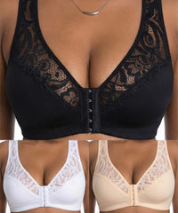 💕 Zadnji dan - 50% popusta【Set od 3 dijela】【L-4XL】😍 Push-up grudnjak s žicom za veće veličine, prozračni, bešavni dizajn s kopčanjem sprijeda, plaćanje pouzećem