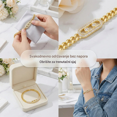 ✨ 50% popusta! 🔷 Ženska zlatna narukvica s cirkonima 💫