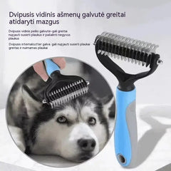 🐶【Pirk 1, gauk 1 nemokamai】2 vnt. Dvipusis šepetys naminių gyvūnėlių priežiūrai ir plaukų šalinimui