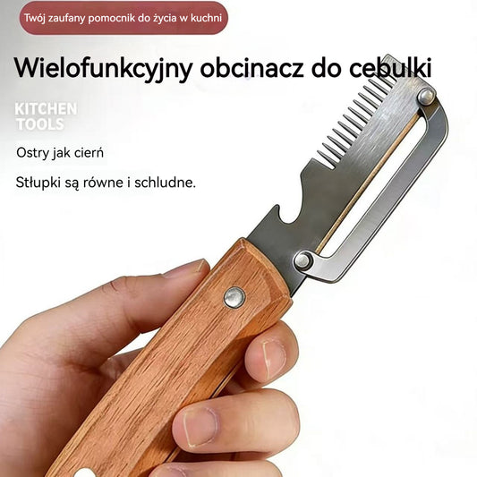 ✅【Kup 1 sztuki, otrzymaj 1 za darmo!】🧅🔪 Wielofunkcyjna obieraczka kuchenna 3w1: obiera, kroi i otwiera korki butelek! 🔥