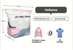 👕📦【Pakiranje od 5!】Vakuumske kompresijske vrećice za odjeću, pumpa nije potrebna | Dvoslojna zadebljana brtvena traka sprječava pucanje i curenje.