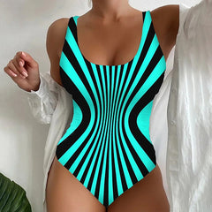 🩱S~5XL🏖️ Štýlové a pohodlné pruhované jednodielne plavky | Trendy kúsok leta 2026 🌊💃