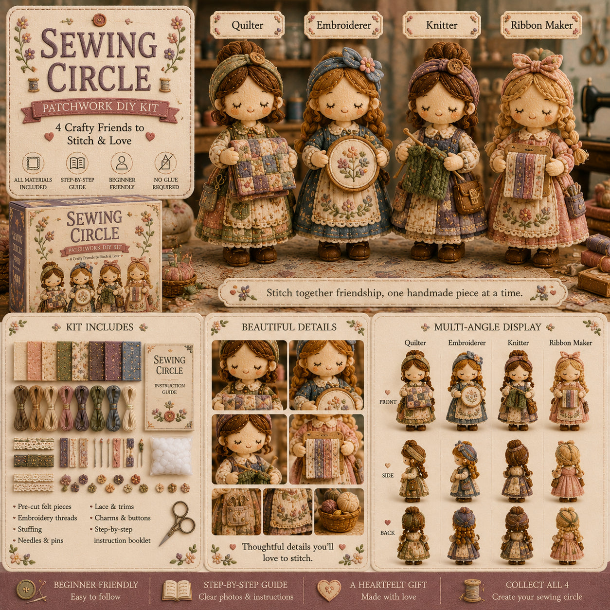 🎁Posledný deň: Využite zľavu 80 %! 🧵 Miniatúrna patchworková sada zo série Miniature World.