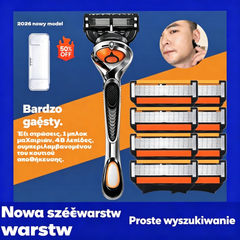 🪒【2 stojak + 24 ostrze + 2 kremy do golenia✨】Zestaw wkładów do maszynki do golenia dla mężczyzn-Z pudełkiem do przechowywania