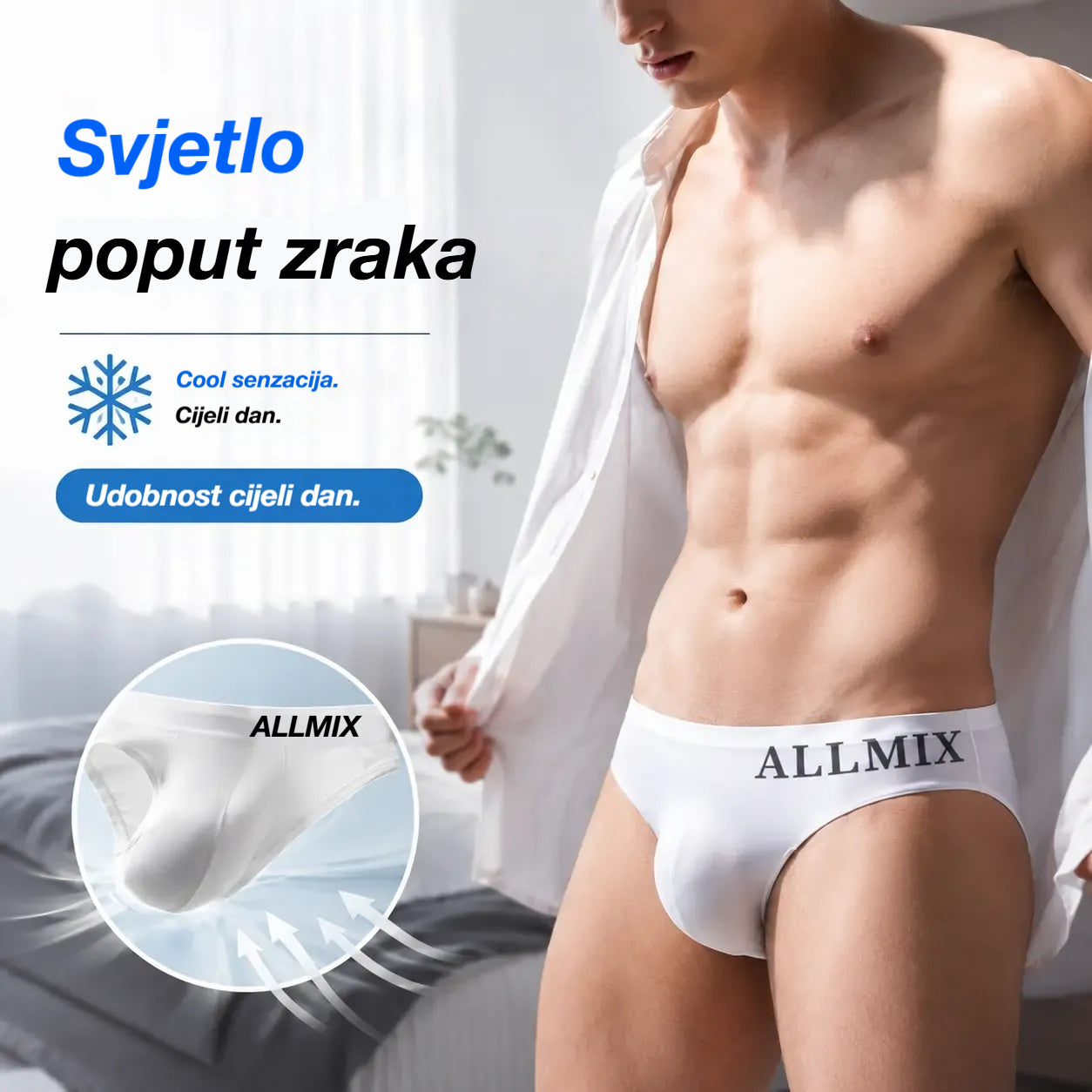 【Pakiranje od 5 komada】 【M-2XL】Nove muške bešavne gaćice niskog struka od ledeno svile - 【50-90 kg】