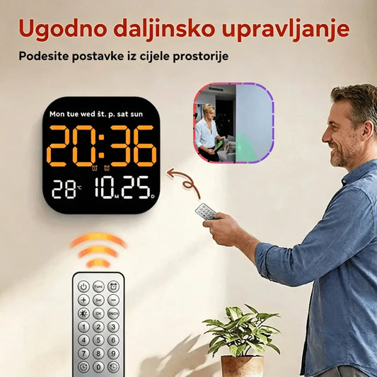 🛏️ Digitalni sat za dom i ured - nježno buđenje, recite zbogom dosadnim budilicama! Podesiva svjetlina, tihi rad noću. Također prikazuje temperaturu. Pouzdan pratitelj za vaš svakodnevni život. 🌙