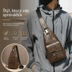 🎒 Nepremokavá taška cez rameno z pravej kože v retro štýle: nevyhnutná vec na každodenné dochádzanie.