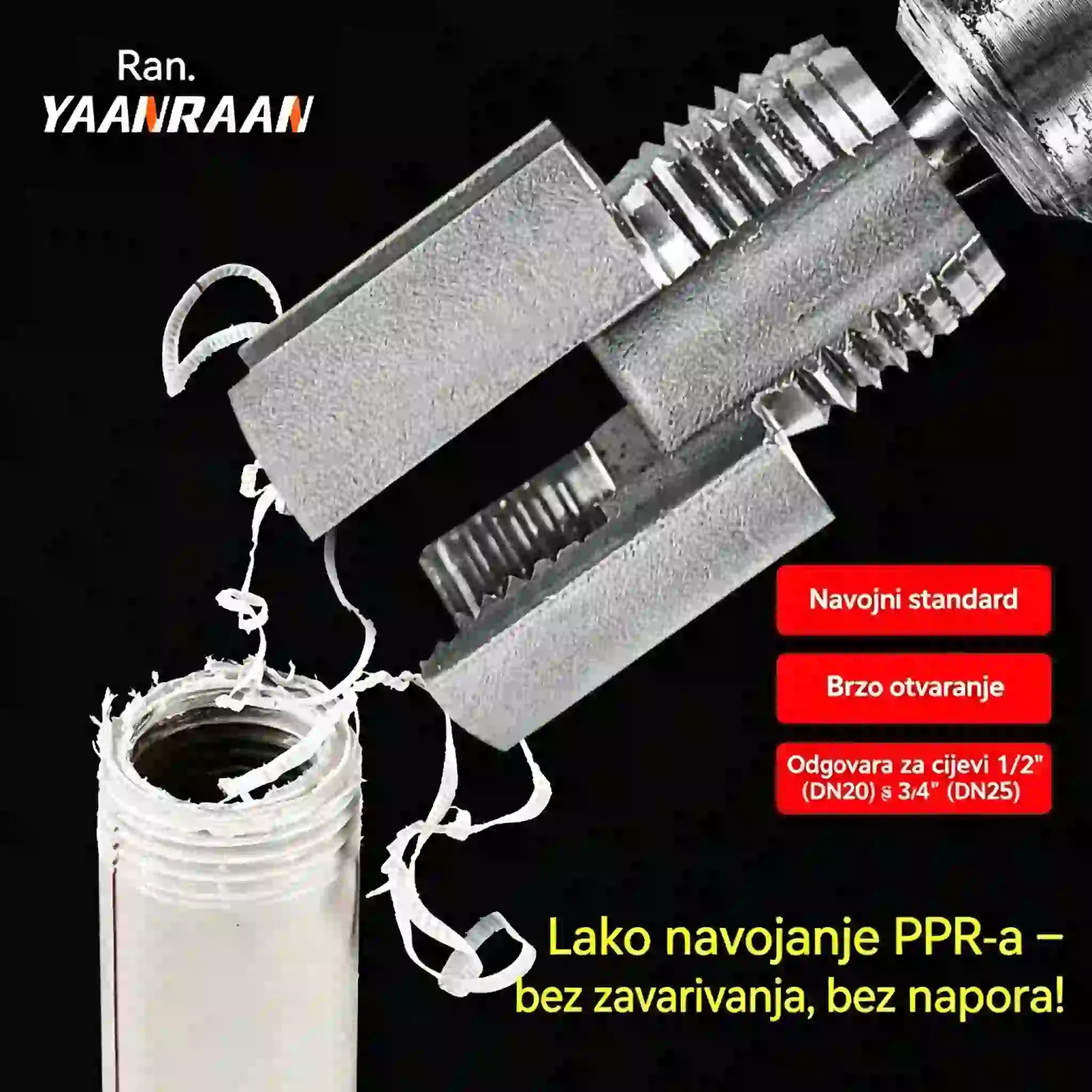 🔩Jednostavno PPR navoje – bez zavarivanja, bez napora! 【Set od 2 dijela – za cijevi od 1/2” (DN20) i 3/4” (DN25)】