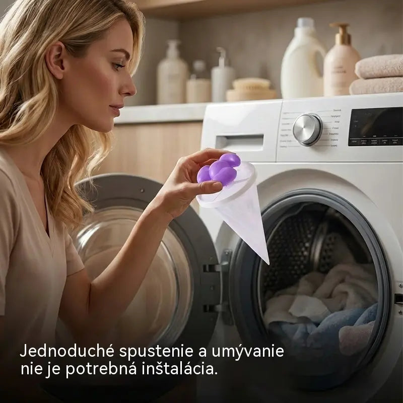 🌀6 kusov 22 €✨ Plávajúci filter do práčky – Zachytáva vlákna, vlasy a zvieracie chlpy pri každom praní 🧺