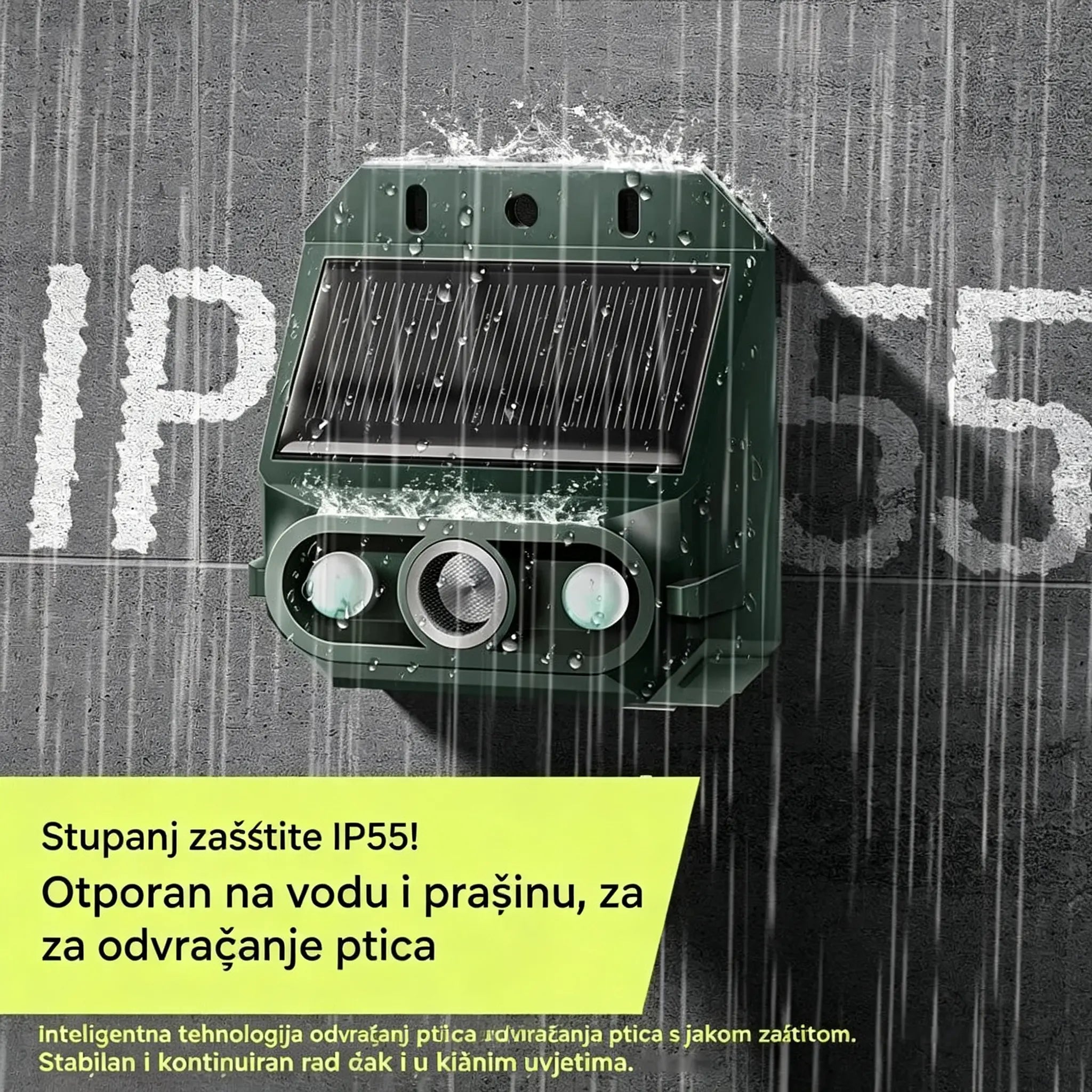 【30% popusta】🔥Ultrazvučni repelent za životinje na solarni pogon, vanjski repelent za ptice, s trepćućim infracrvenim svjetlom i crvenim/plavim LED svjetlom
