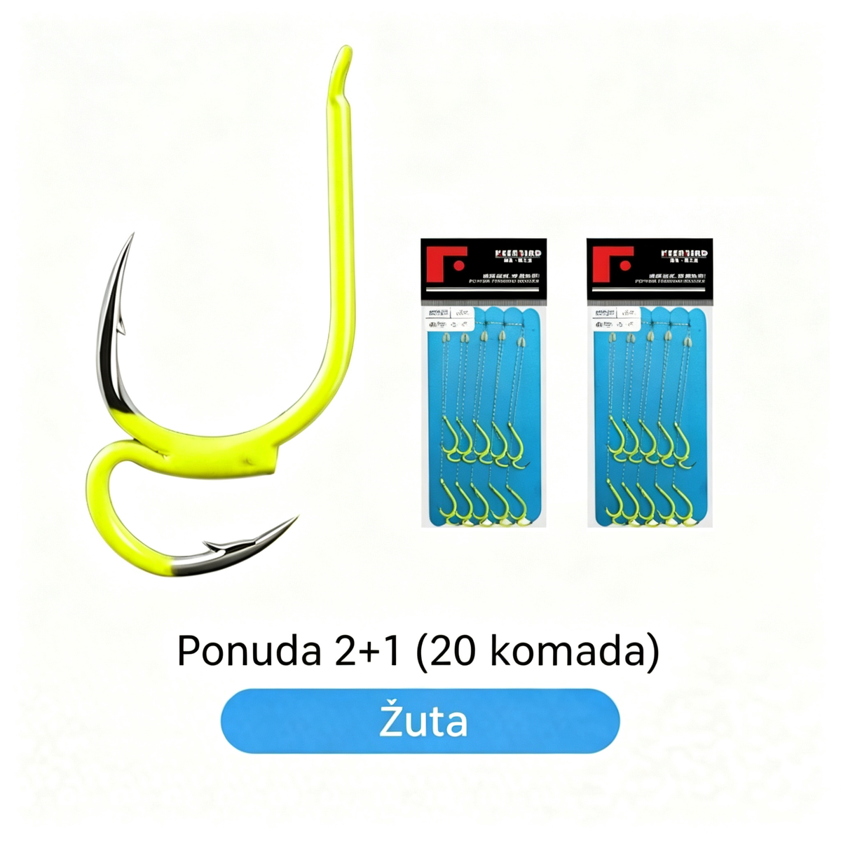 🔥【Set od 20】❤️‍🔥Super oštre klasične udice za ribolov s dvostrukom udicom