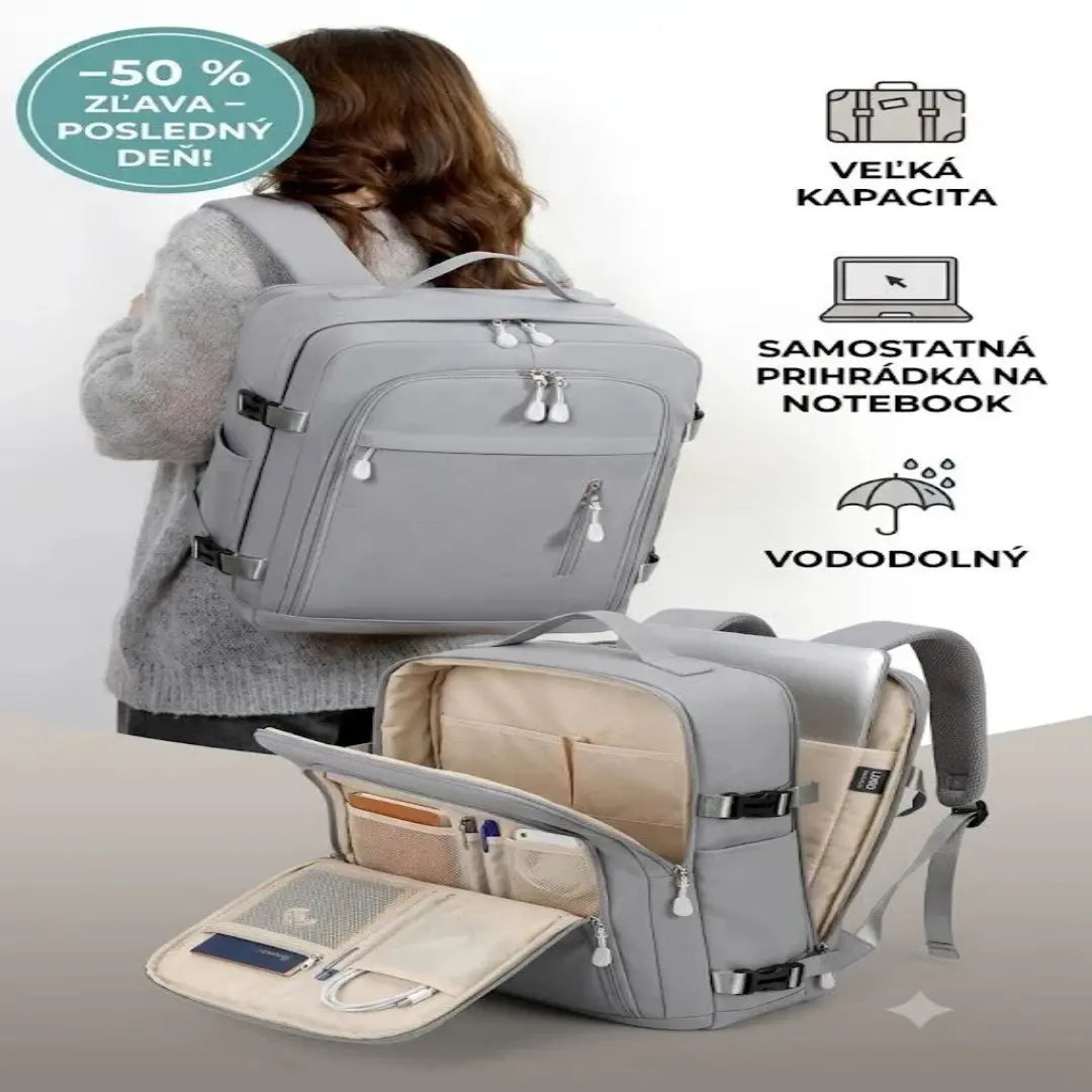 🔥【50% ZĽAVA】Veľký cestovný batoh – samostatná priehradka na notebook, vhodný na výlety aj služobné cesty