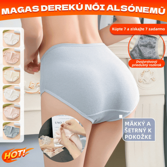 🛒 Sada 7 kusov – polovičná cena Dámske antibakteriálne nohavičky s vysokým pásom, vhodné od 32 do 82 kg