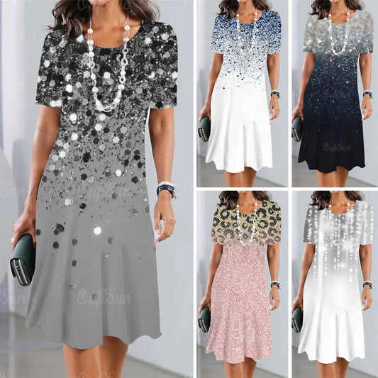 👗 Elegancka sukienka retro z okrągłym dekoltem【S-5XL】