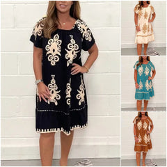 🤩🌹【🔥Gorąca sprzedaż🔥】【S-4XL】 Kwadratowa sukienka z geometrycznym wzorem Multi Print