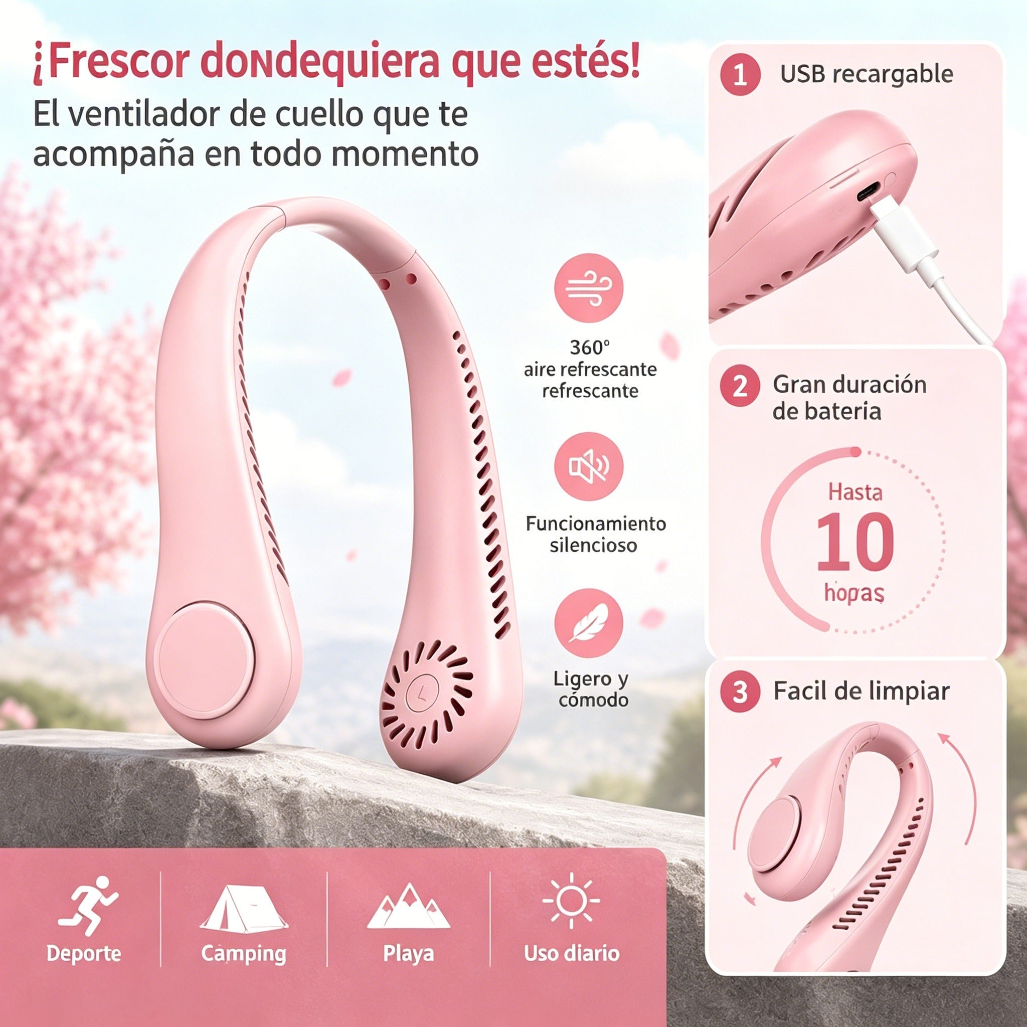 💨 Ventilator za klima uređaj - Iznimno tih, prijenosan i rotirajući za 360° - Idealan za ljeto 🌞