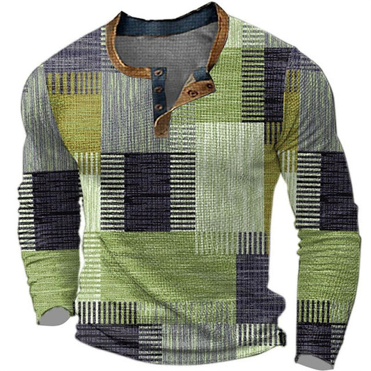 【🔥Oferta ograniczona czasowo🔥】Męska koszulka polo z długim rękawem i nadrukiem Koszulka polo z długim rękawem【S-4XL】