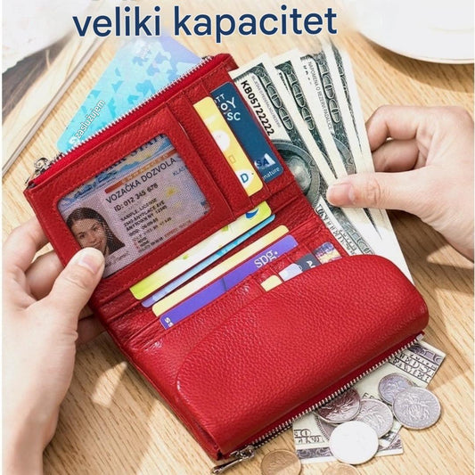 Pebble unisex novčanik od prave kože s RFID zaštitom