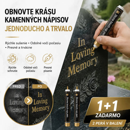 🎖️🎉【Kúpte jeden, druhý dostanete zadarmo】🖍️Vodeodolné a nevyblednuteľné pero na opravu a premaľovanie nápisov na kamenných doskách