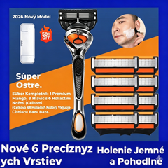 Sada náhradných hlavíc do pánskeho holiaceho strojčeka + stojan - Ultra ostré čepele z nehrdzavejúcej ocele pre hladké oholenie 🪒✨