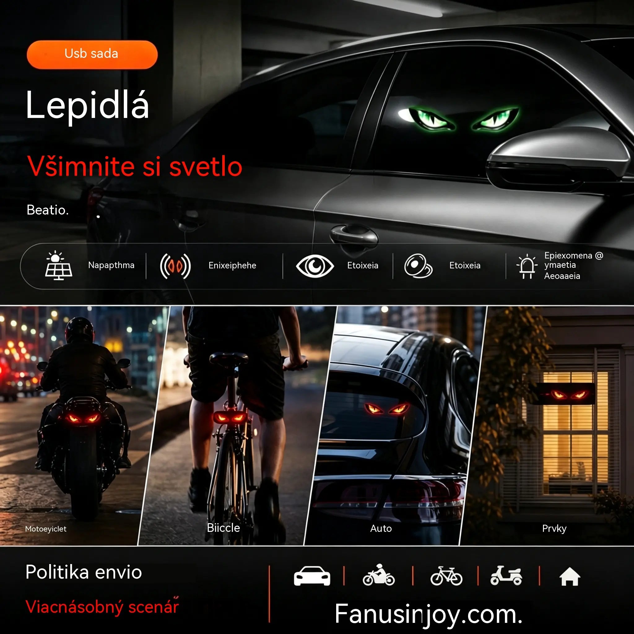 🚗👀 Pekelné LED oko – solárne výstražné svetlo do auta. Bez káblov, s 4 režimami a automatickou detekciou. Tvoj štýl, tvoja bezpečnosť. Kúp 1, získaj 1 zadarmo! ✨