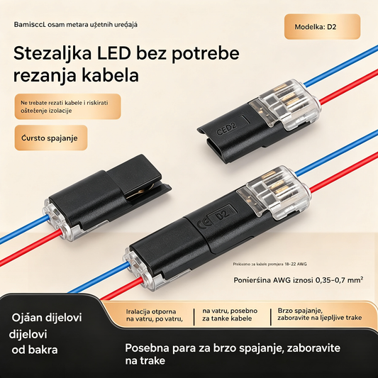 🥳 50% popusta! ⏰ 【1000 komada na zalihi】Kabelski konektor bez skidanja izolacije sa stezaljkom, sigurnim zatvaranjem i protukliznim premazom ⚡️