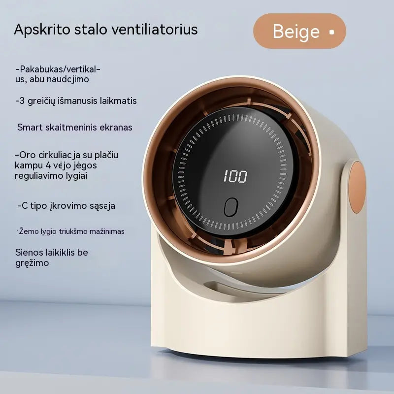 🧊🍃Naujas bemenčių turbininių stalinių ventiliatorių komplektas (galima montuoti prie sienos)