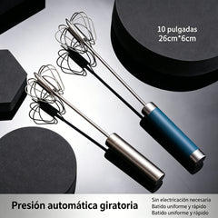 22€【 Conjunto de 2 piezas】Batidor de huevos semiautomático de acero inoxidable