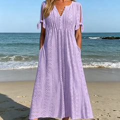 🏆【Najpredávanejšie】[S-5XL]👗Jednoduché a krásne jednofarebné šaty