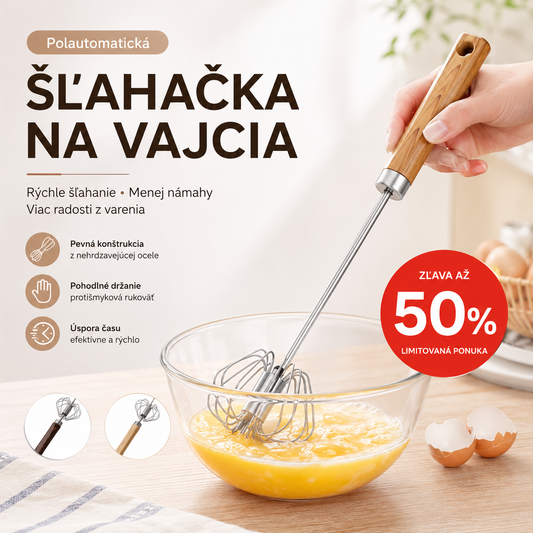 🥚🔥Posledná špeciálna ponuka【Kúpte 1 a získajte 1 zadarmo】🔥Poloautomatický/manuálny šľahač vajec