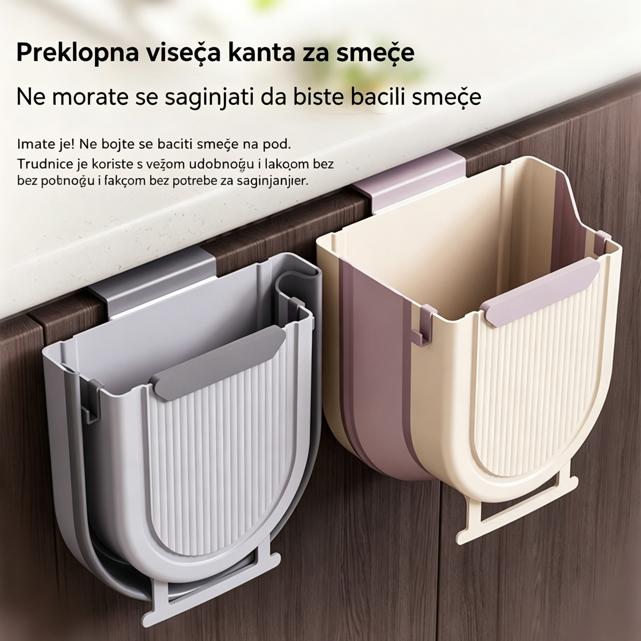 🗑️🚪Viseća sklopiva kanta za smeće za kuhinju, viseća kanta za smeće za vrata kućnog ormarića