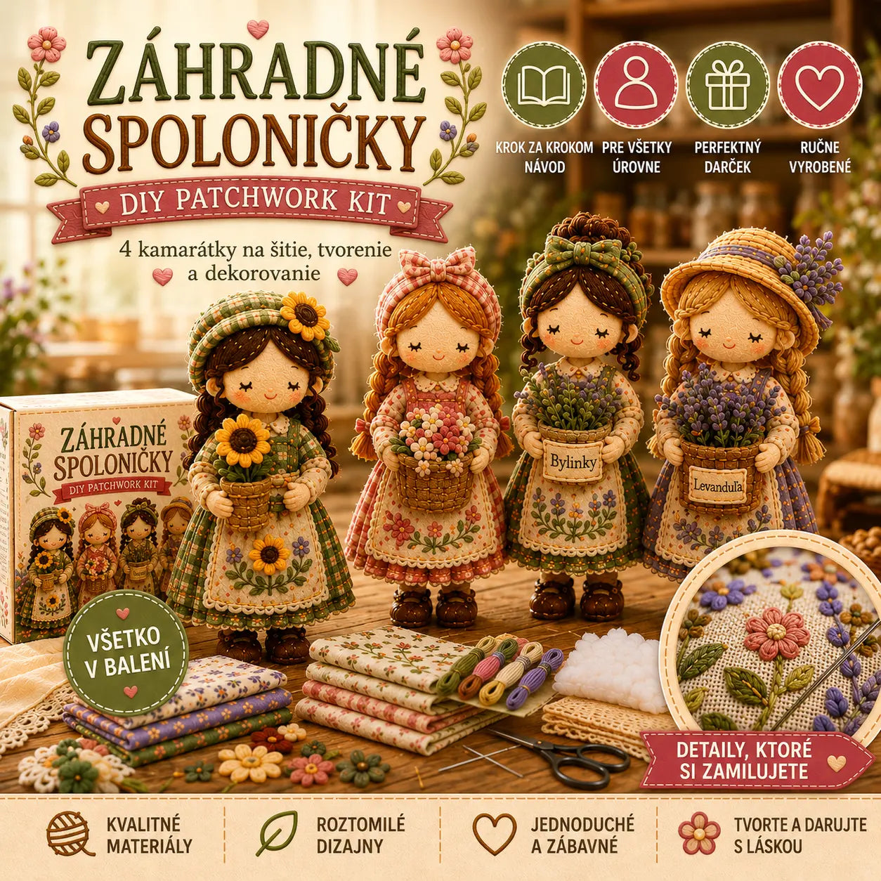 🎁Posledný deň: Využite zľavu 80 %! 🧵 Miniatúrna patchworková sada zo série Miniature World.