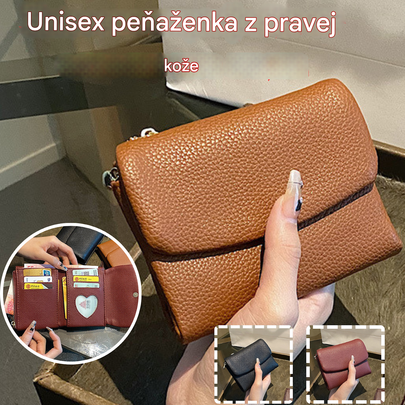 🔥⏰Unisex peňaženka z pravej kože s RFID ochranou Pebble🔥