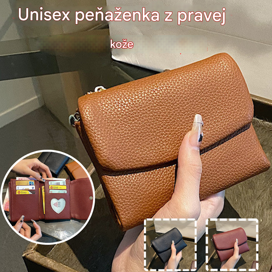 🔥⏰Unisex peňaženka z pravej kože s RFID ochranou Pebble🔥